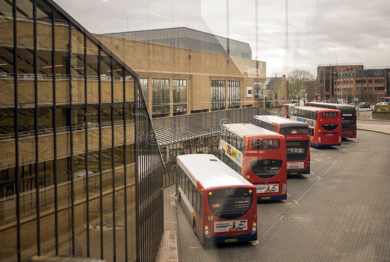 Peterborough Bus Station View of Queensgate Interior. Editorial Image Image of glass window