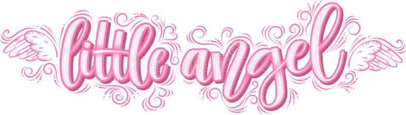 Petit ange marquant avec des lettres en inscription rose d'isolement sur le fond blanc illustration de vecteur Petit ange marquant avec des lettres en inscription rose d'isolement sur le fond blanc illustration de vecteur