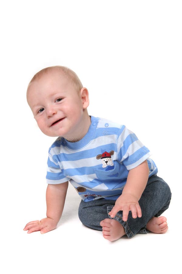 Petit bébé curieux image libre de droits Petit bébé curieux image libre de droits