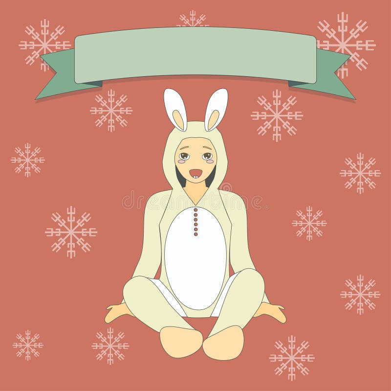 Petit garçon mignon dans le costume d'un lapin illustration de vecteur Petit garçon mignon dans le costume d'un lapin illustration de vecteur