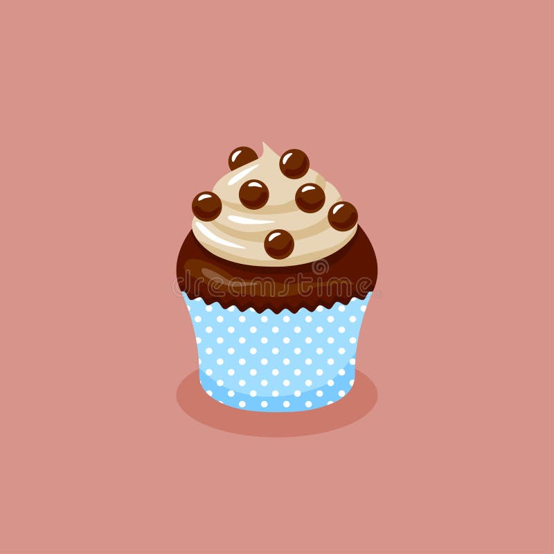 Petit gâteau de chocolat avec des boules de crème et de chocolat illustration libre de droits Petit gâteau de chocolat avec des boules de crème et de chocolat illustration libre de droits