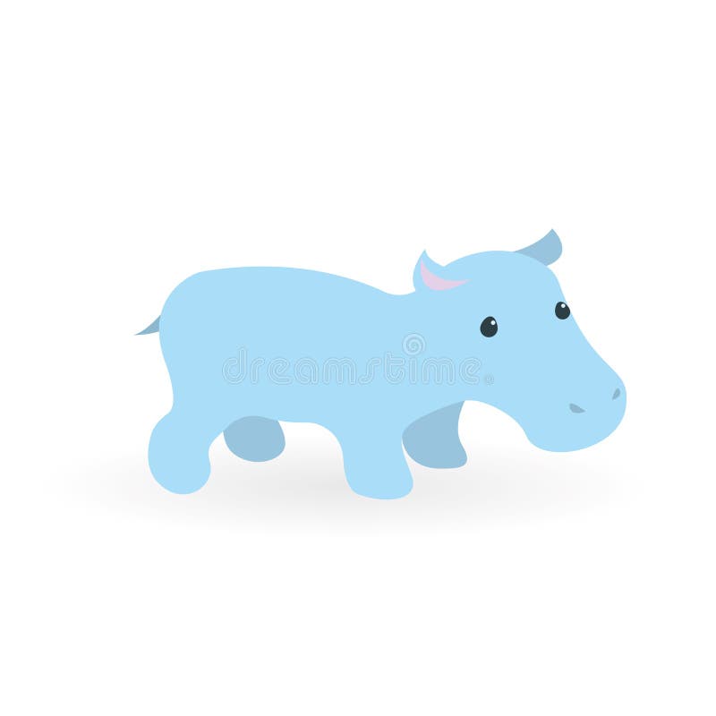 Petit hippopotame bleu Caractère mignon dans un visage simple Vecteur, esp10 illustration de vecteur Petit hippopotame bleu Caractère mignon dans un visage simple Vecteur, esp10 illustration de vecteur