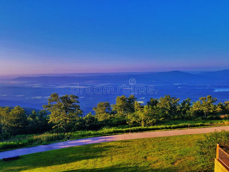 Petit Jean River Valley and Blue Mountain Lake Stock Image Image of