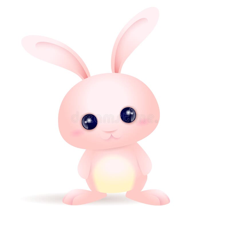 Petit lapin rose mignon avec des yeux bleus illustration libre de droits Petit lapin rose mignon avec des yeux bleus illustration libre de droits