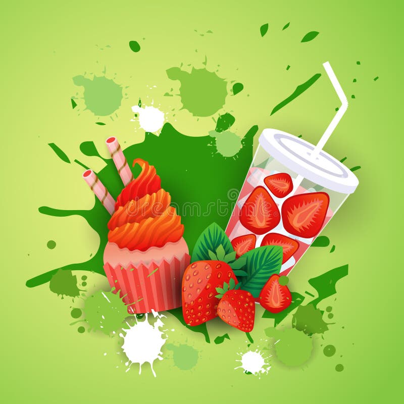 Petit pain frais avec la nourriture délicieuse de dessert de Logo Cake Sweet Beautiful Cupcake de cocktail illustration libre de droits Petit pain frais avec la nourriture délicieuse de dessert de Logo Cake Sweet Beautiful Cupcake de cocktail illustration libre de droits