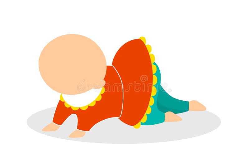 Petit rampement mignon de b?b? Vieil enfant de cinq mois illustration libre de droits Petit rampement mignon de b?b? Vieil enfant de cinq mois illustration libre de droits