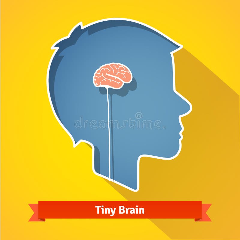 Tiny small underdeveloped or dried up brain. Flat vector icon. Tiny small underdeveloped or dried up brain. Flat vector icon.