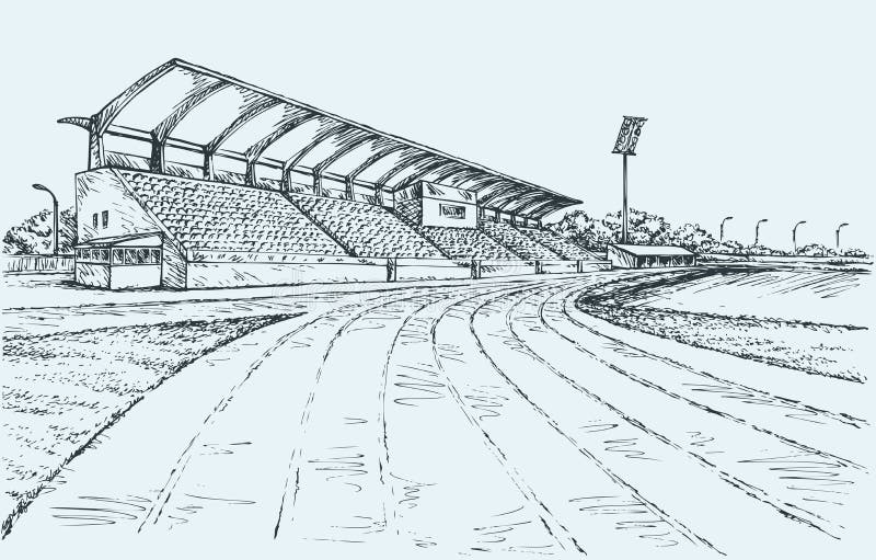 Petit stade Croquis de vecteur illustration de vecteur Petit stade Croquis de vecteur illustration de vecteur