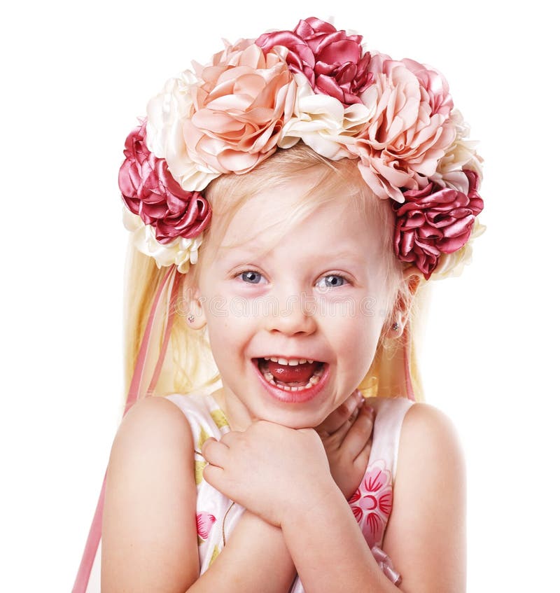 Petit Garçon Blond Avec Des Boucles De Tête De Couronne D'or