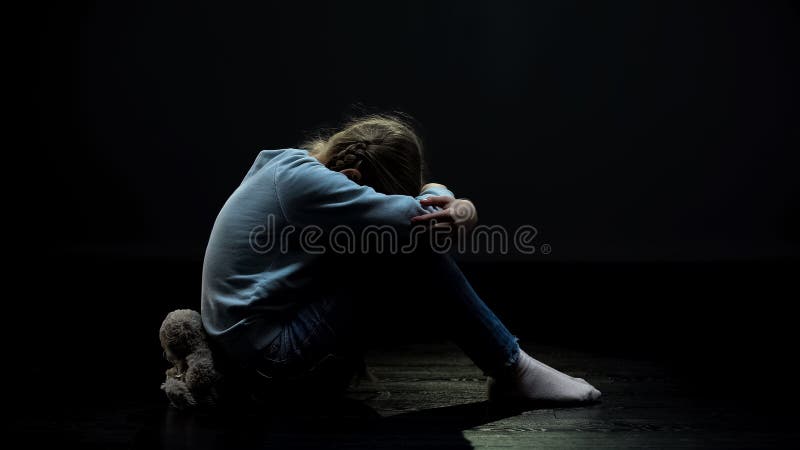 Upset Little Girl With Teddy Bear Crying In Dark Abandoned Room Loneliness Photo Stock Image Du Nounours Concept Upset Little Girl With Teddy Bear Crying In Dark Abandoned Room Loneliness Photo Stock Image Du Nounours Concept