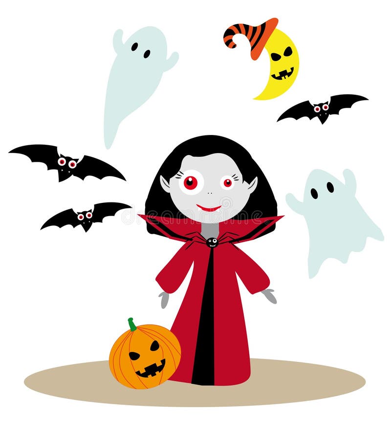 Petite fille de vampire illustration libre de droits Petite fille de vampire illustration libre de droits