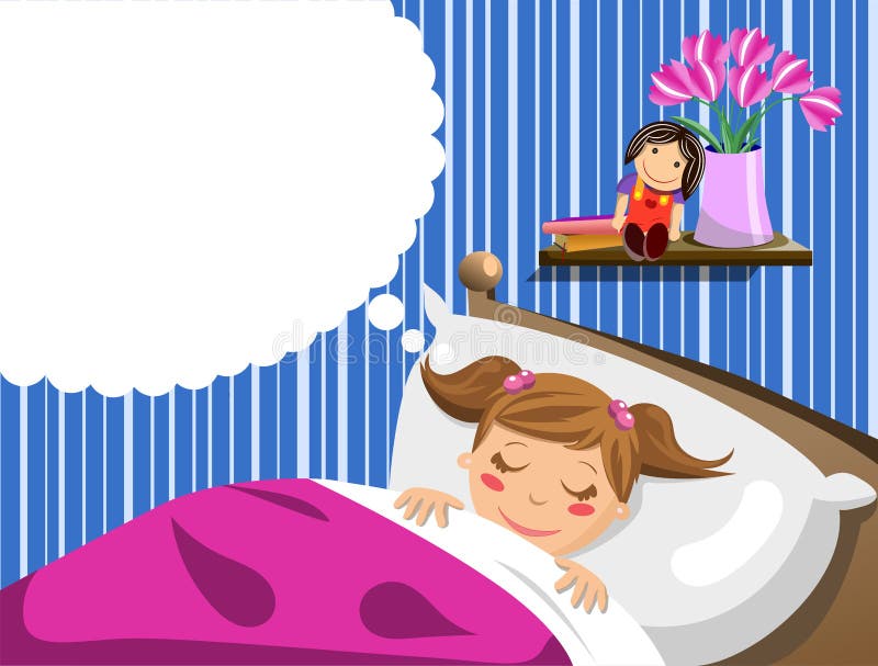 Illustration featuring a cute little girl sleeping and having dreams in bed. Anything can be inserted into the thought balloon. Eps file is available. You can find other illustrations featuring kids or children in my portfolio. Illustration featuring a cute little girl sleeping and having dreams in bed. Anything can be inserted into the thought balloon. Eps file is available. You can find other illustrations featuring kids or children in my portfolio