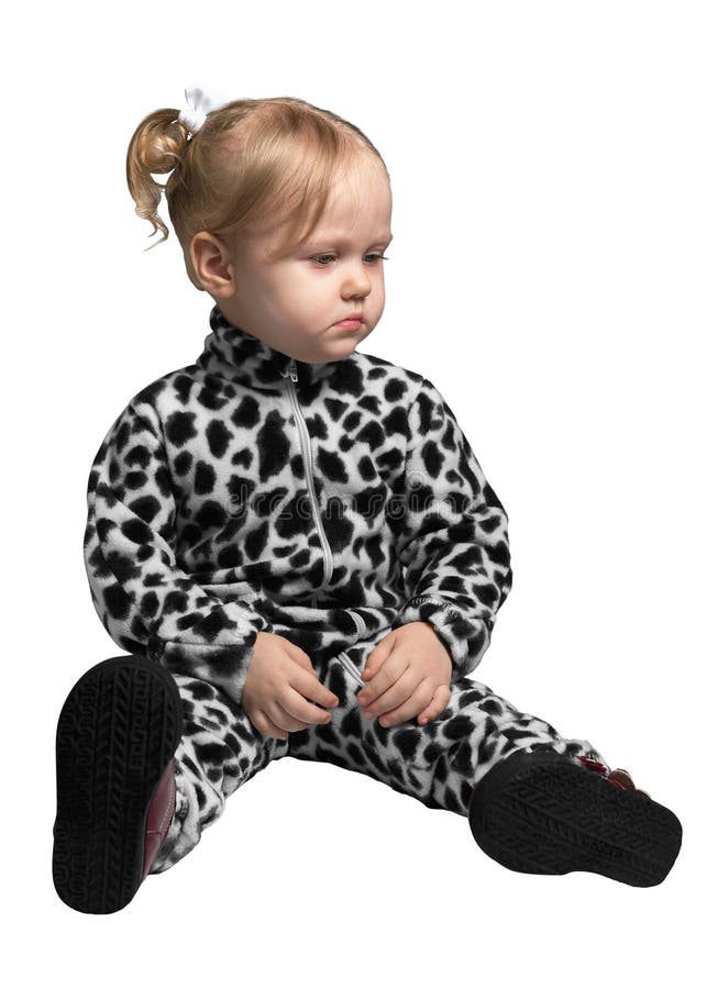 Petite fille habillée en tant que Dalmate photographie stock libre de droits Petite fille habillée en tant que Dalmate photographie stock libre de droits