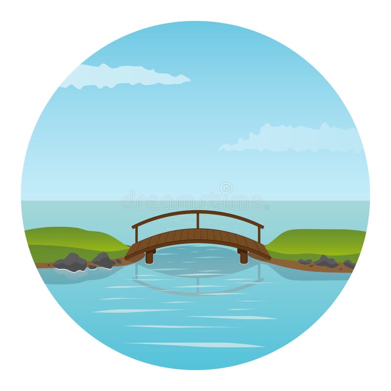 Petite passerelle en bois illustration stock