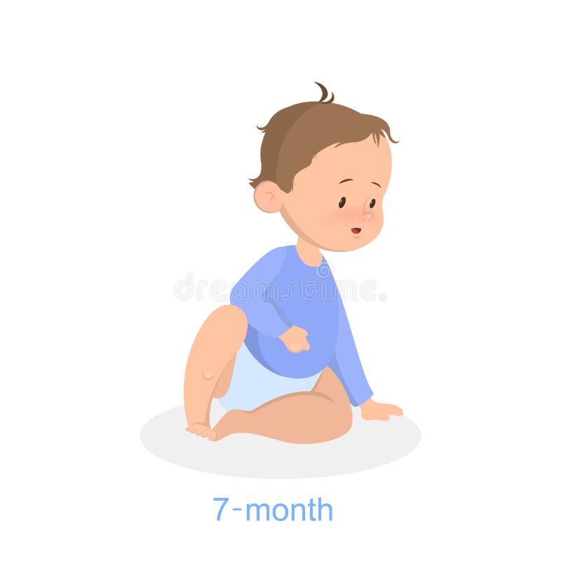 Petite s?ance mignonne de b?b? Vieil enfant de sept mois illustration de vecteur Petite s?ance mignonne de b?b? Vieil enfant de sept mois illustration de vecteur