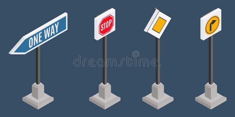 Petite sélection de signalisation isométrique illustration libre de droits Petite sélection de signalisation isométrique illustration libre de droits