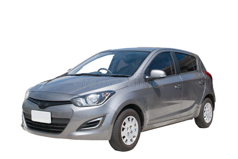 Petite voiture grise d'isolement photographie stock libre de droits Petite voiture grise d'isolement photographie stock libre de droits