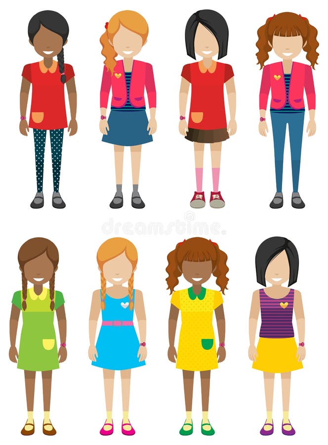 Petites filles sans visage sans visages illustration stock Petites filles sans visage sans visages illustration stock