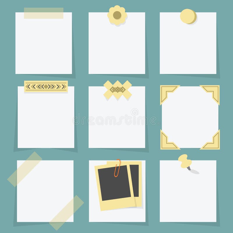 Petites notes jointes en annexe peu de papier blanc sur le fond de sarcelle d'hiver illustration de vecteur Petites notes jointes en annexe peu de papier blanc sur le fond de sarcelle d'hiver illustration de vecteur