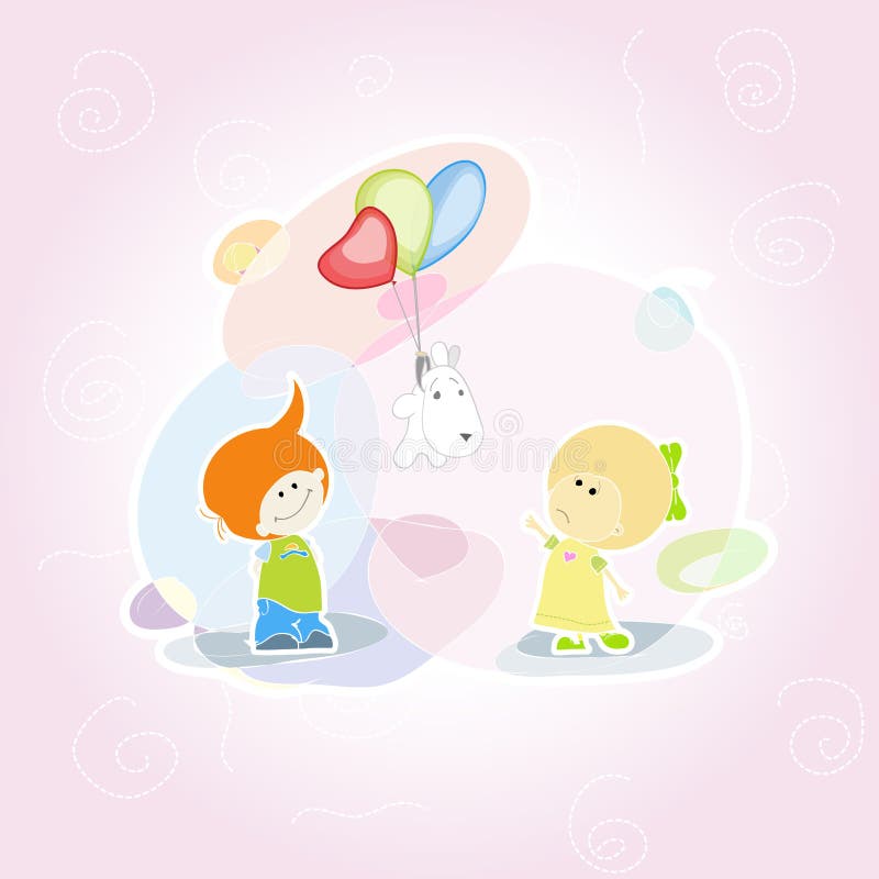 Des enfants, un petit garçon sourit et fait des farces illustration de vecteur