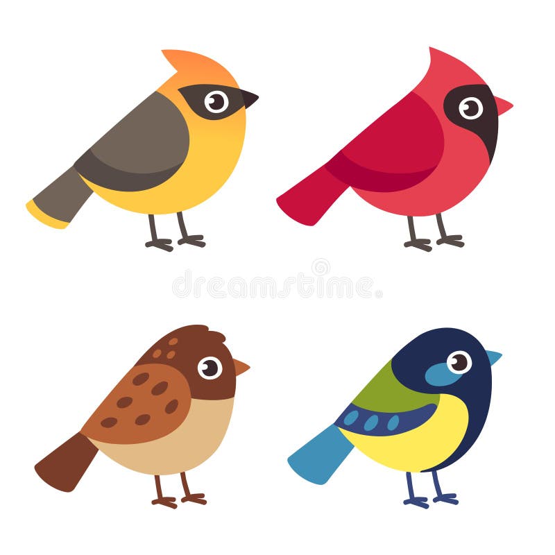 Petits Oiseaux Réglés Illustration De Vecteur Illustration
