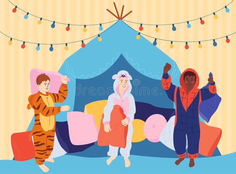 Petrecere în pijama stock illustration