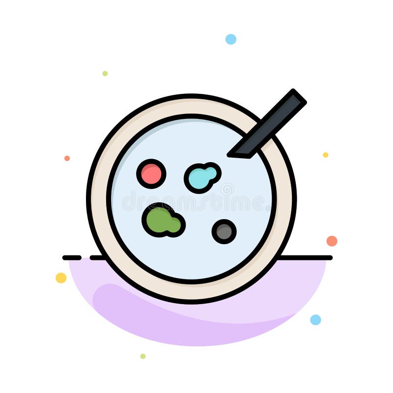 Petri, Dish, Analysis, Medical Abstract Flat Color Icon Template Stock