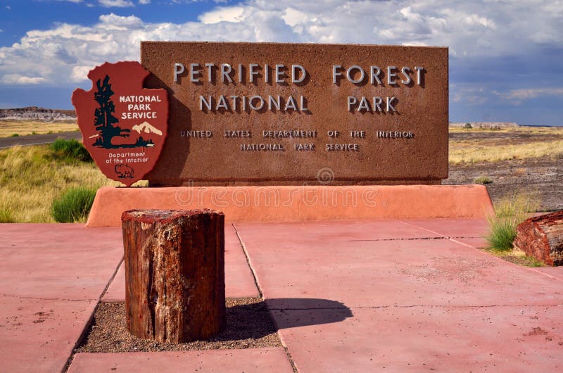 Petrified Forest National Park Sign Board royalty free stock images