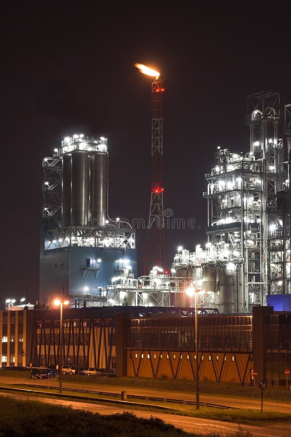 Petrochemical plant in the night stock images Petrochemical plant in the night stock images