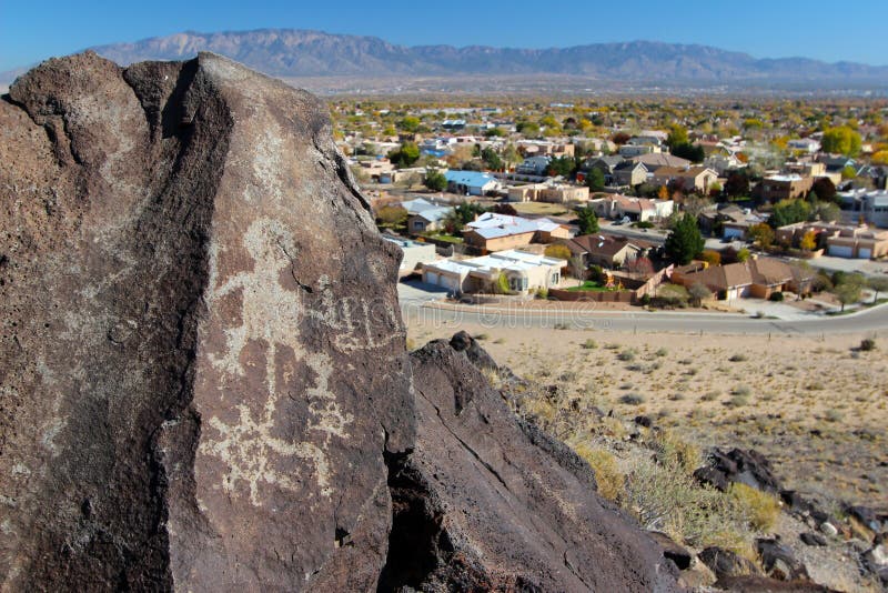 Petroglify, petroglifu Krajowy zabytek, Albuquerque, Nowy - Mexico