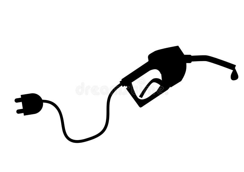 Petrol pump with plug royalty free illustration