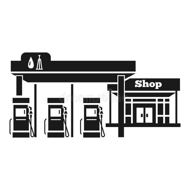 Petrol Station Icon, Simple Style Stock Vector Illustration of gasoline, black: 147296016