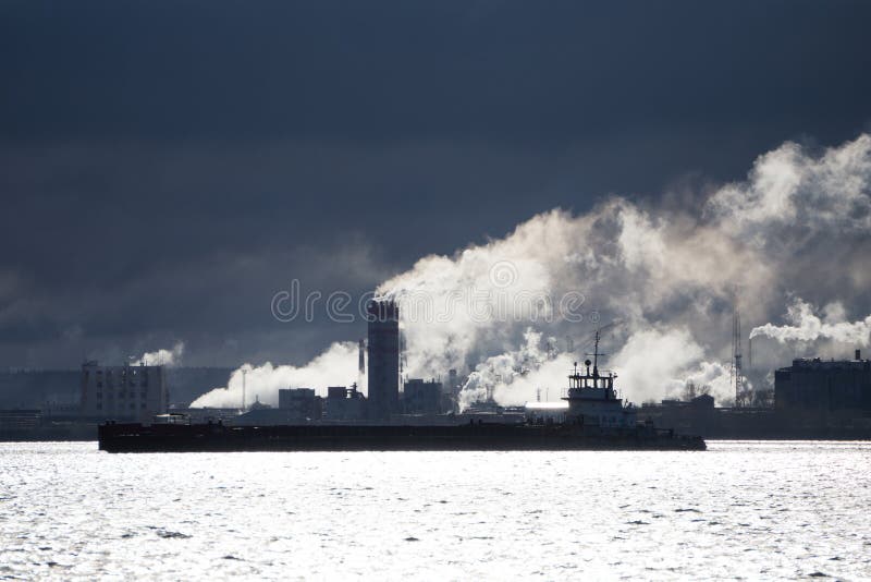 Petroleum gas container ship and oil refinery background for energy nautical transportation . stock images Petroleum gas container ship and oil refinery background for energy nautical transportation . stock images