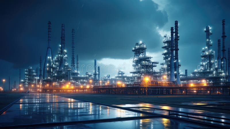 The petroleum industry of the future stock illustration