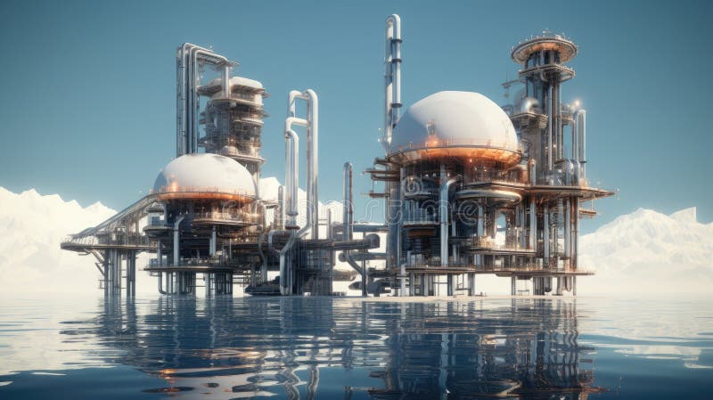 The petroleum industry of the future royalty free illustration