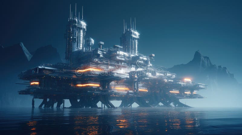 The petroleum industry of the future vector illustration