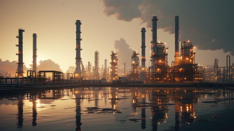 The petroleum industry of the future royalty free illustration