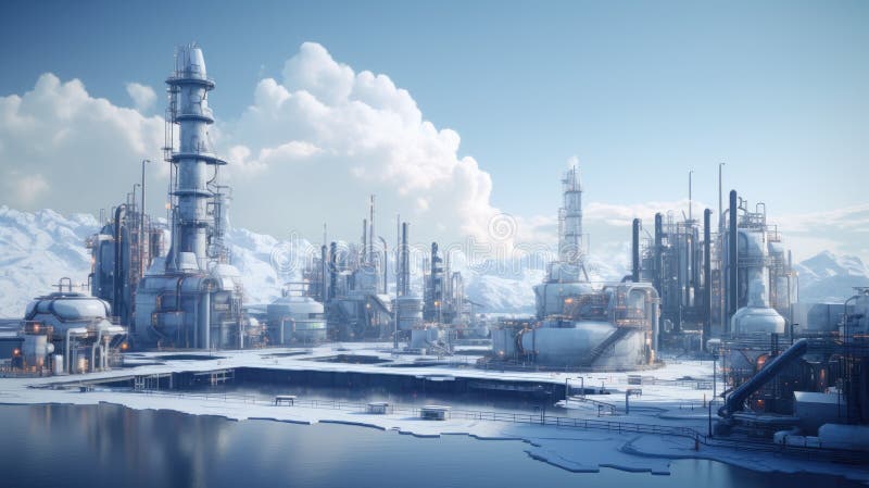 The petroleum industry of the future stock illustration