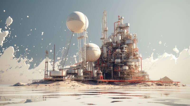 The petroleum industry of the future vector illustration