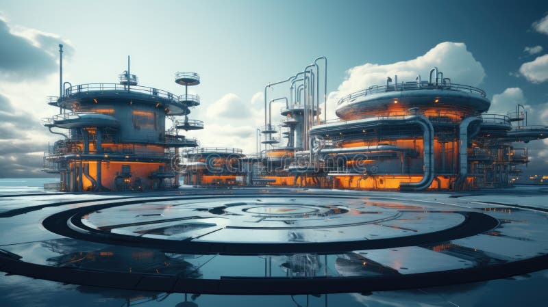 The petroleum industry of the future stock illustration