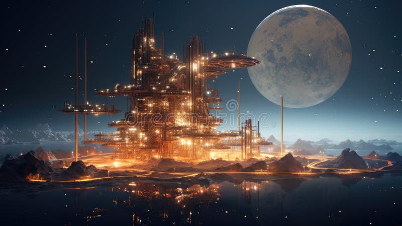 The petroleum industry of the future vector illustration