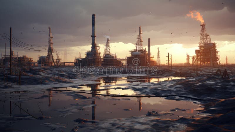 The petroleum industry of the future vector illustration