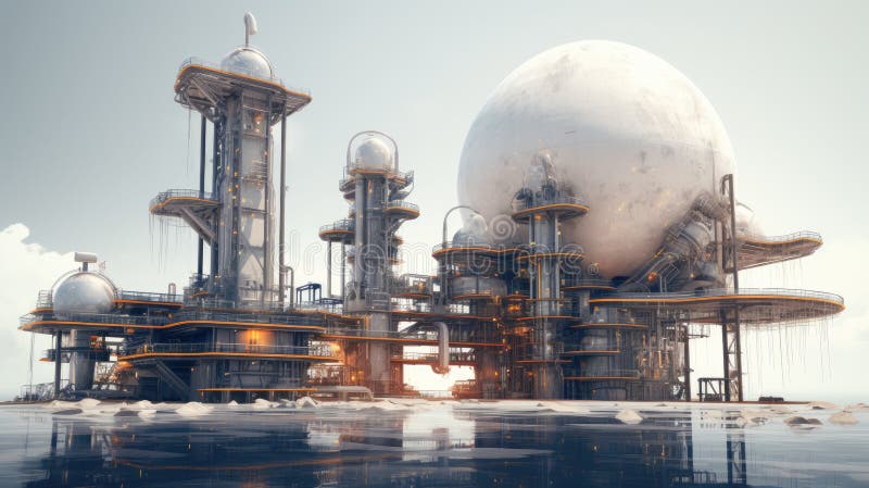 The petroleum industry of the future vector illustration