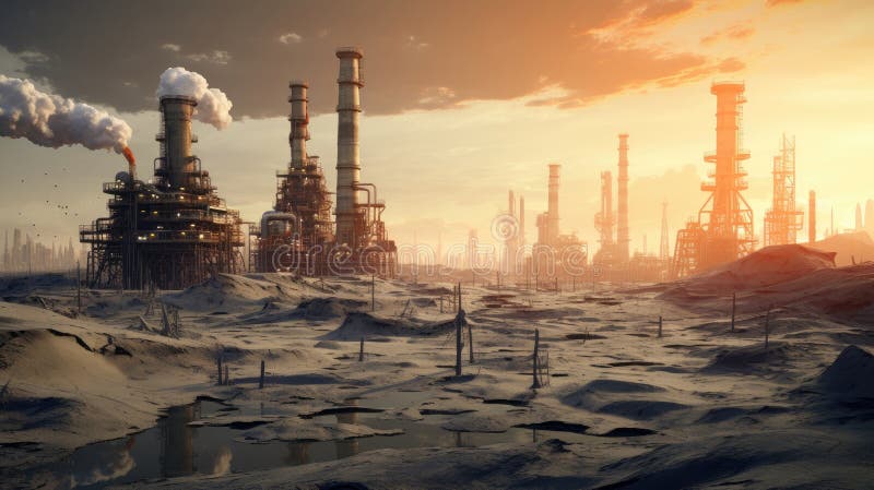 The petroleum industry of the future vector illustration