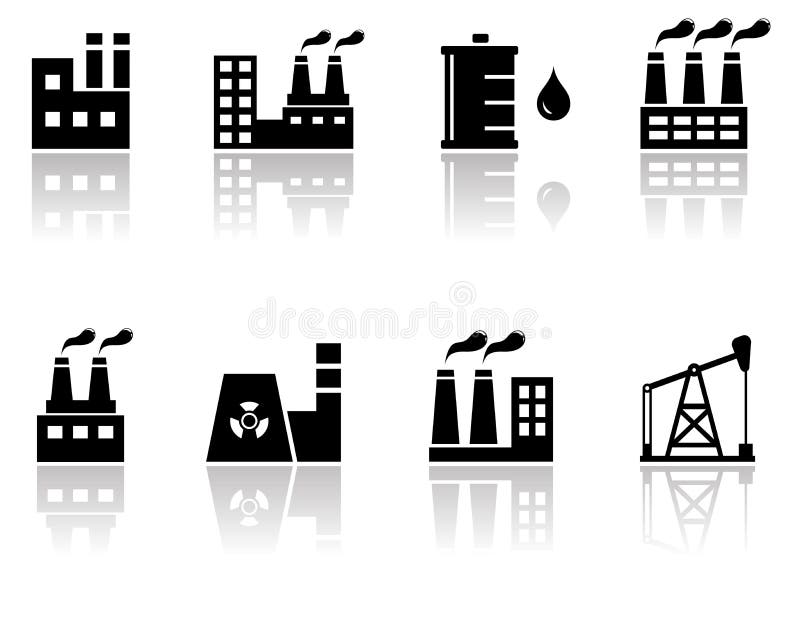 Petroleum industry icons royalty free illustration