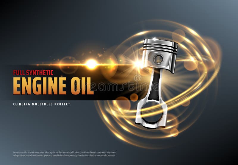 Petrolio o lubrificante di motore con il pistone del motore di automobile