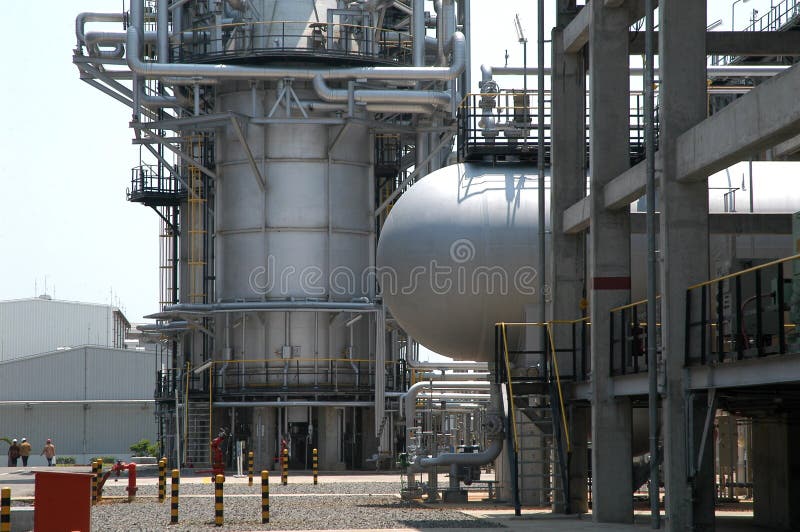Petróleo sin plomo Refinenery fotografía de archivo Petróleo sin plomo Refinenery fotografía de archivo
