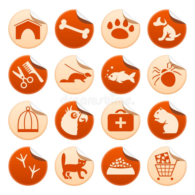 Pets etiquetas ilustração royalty free Pets etiquetas ilustração royalty free
