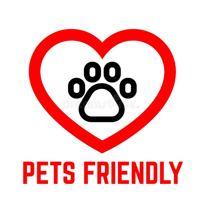 Pets friendly sign isolated on white background royalty free illustration