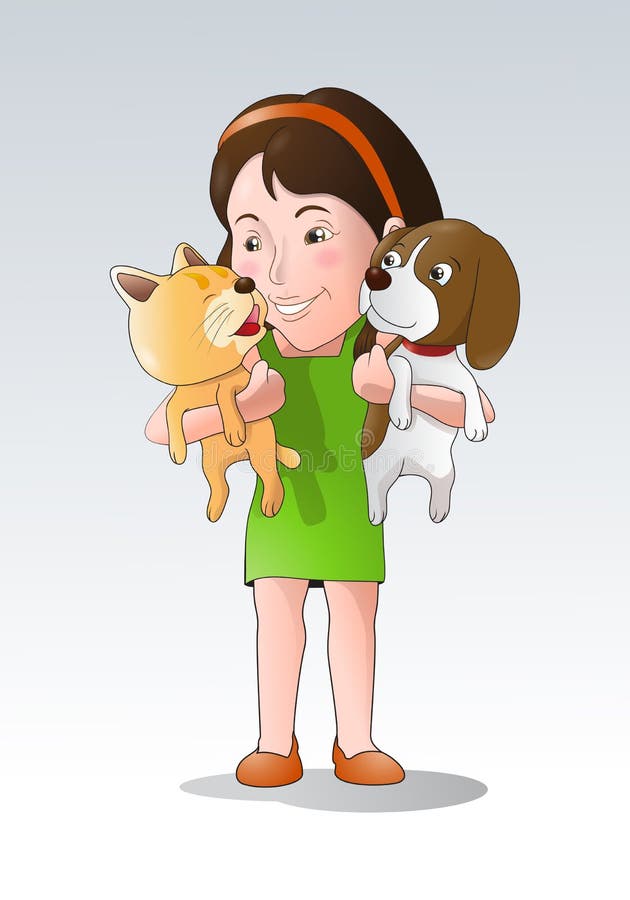 Pets o amante ilustração royalty free Pets o amante ilustração royalty free